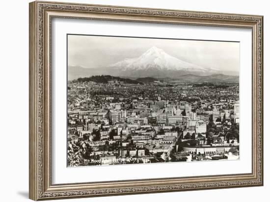 Mt. Hood over Portland, Oregon--Framed Art Print
