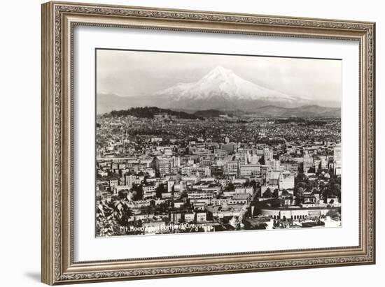 Mt. Hood over Portland, Oregon-null-Framed Art Print