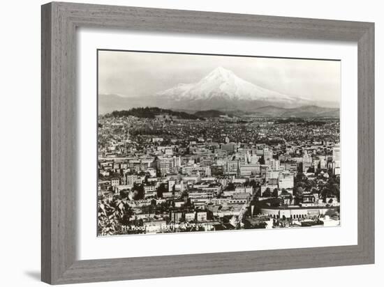 Mt. Hood over Portland, Oregon-null-Framed Art Print