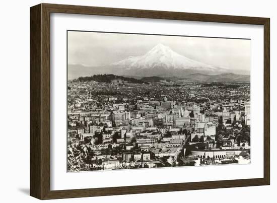 Mt. Hood over Portland, Oregon-null-Framed Art Print