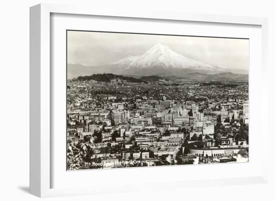 Mt. Hood over Portland, Oregon--Framed Art Print