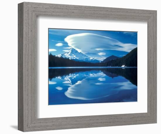 Mt. Hood Reflected in Lost Lake, Oregon Cascades, USA-Janis Miglavs-Framed Photographic Print