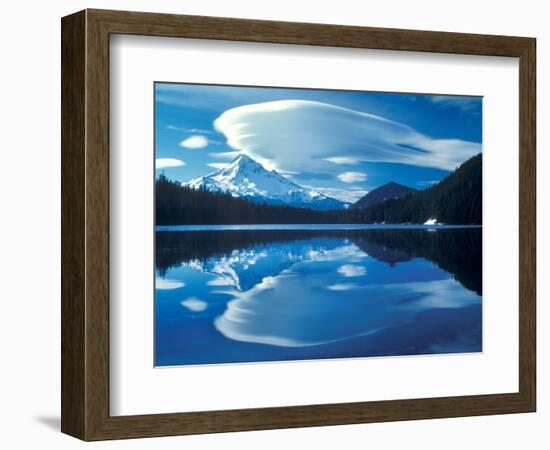 Mt. Hood Reflected in Lost Lake, Oregon Cascades, USA-Janis Miglavs-Framed Photographic Print