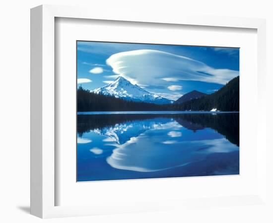 Mt. Hood Reflected in Lost Lake, Oregon Cascades, USA-Janis Miglavs-Framed Photographic Print