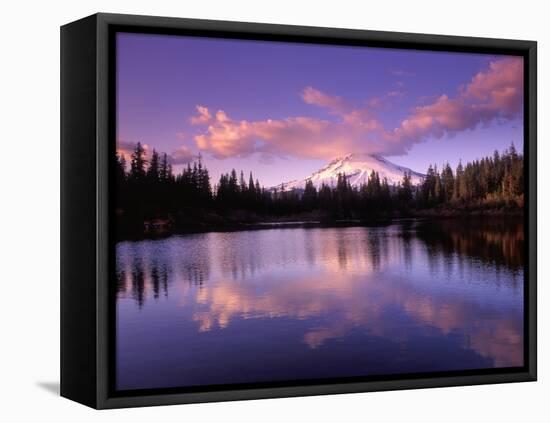 Mt. Hood Reflected in Mirror Lake, Oregon Cascades, USA-Janis Miglavs-Framed Premier Image Canvas