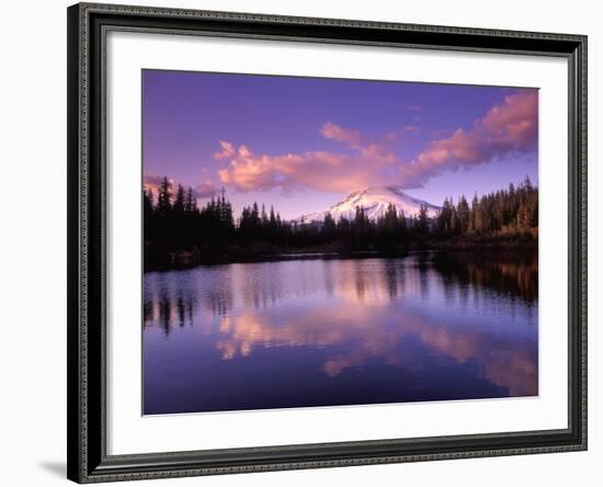 Mt. Hood Reflected in Mirror Lake, Oregon Cascades, USA-Janis Miglavs-Framed Photographic Print