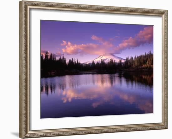 Mt. Hood Reflected in Mirror Lake, Oregon Cascades, USA-Janis Miglavs-Framed Photographic Print