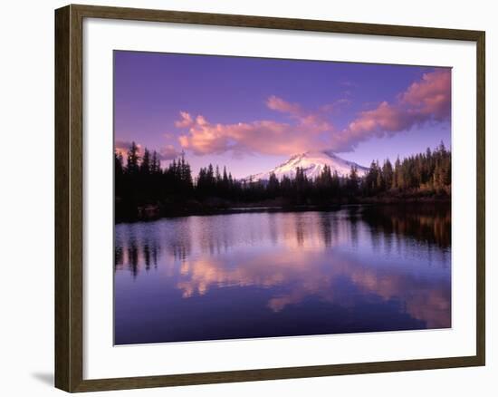 Mt. Hood Reflected in Mirror Lake, Oregon Cascades, USA-Janis Miglavs-Framed Photographic Print