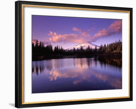 Mt. Hood Reflected in Mirror Lake, Oregon Cascades, USA-Janis Miglavs-Framed Photographic Print