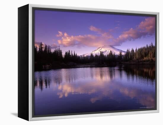 Mt Hood Reflected in Mirror Lake, Oregon Cascades, USA-Janis Miglavs-Framed Premier Image Canvas