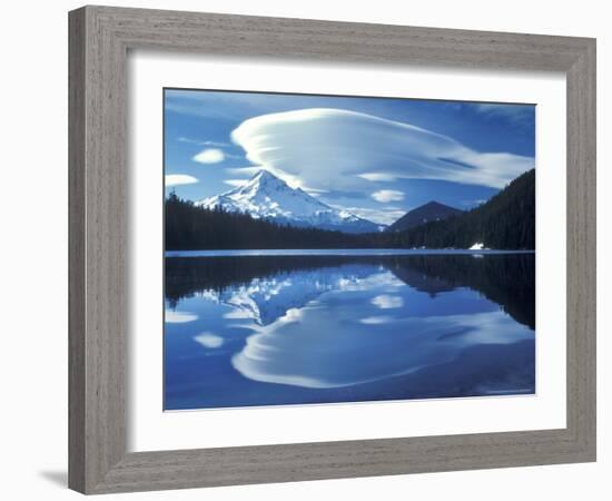 Mt Hood Reflected in Mirror Lake, Oregon Cascades, USA-Janis Miglavs-Framed Photographic Print