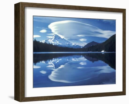 Mt Hood Reflected in Mirror Lake, Oregon Cascades, USA-Janis Miglavs-Framed Photographic Print