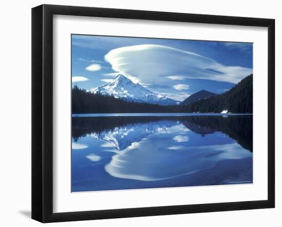 Mt Hood Reflected in Mirror Lake, Oregon Cascades, USA-Janis Miglavs-Framed Photographic Print