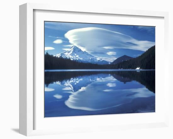 Mt Hood Reflected in Mirror Lake, Oregon Cascades, USA-Janis Miglavs-Framed Photographic Print