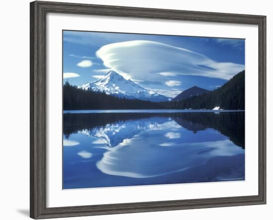 Mt Hood Reflected in Mirror Lake, Oregon Cascades, USA-Janis Miglavs-Framed Photographic Print