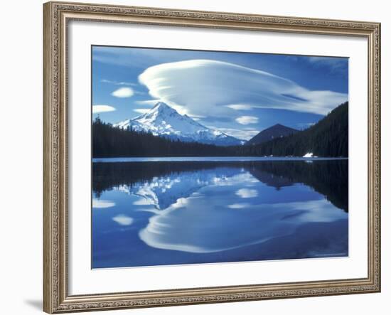 Mt Hood Reflected in Mirror Lake, Oregon Cascades, USA-Janis Miglavs-Framed Photographic Print