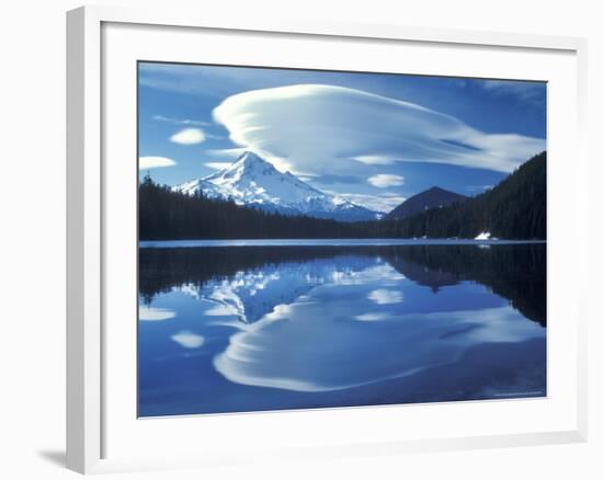 Mt Hood Reflected in Mirror Lake, Oregon Cascades, USA-Janis Miglavs-Framed Photographic Print