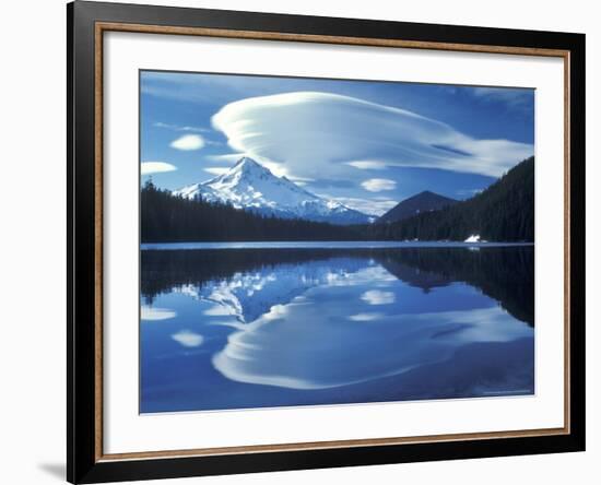 Mt Hood Reflected in Mirror Lake, Oregon Cascades, USA-Janis Miglavs-Framed Photographic Print