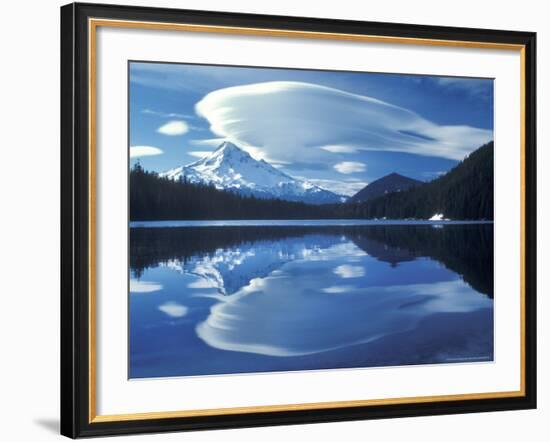 Mt Hood Reflected in Mirror Lake, Oregon Cascades, USA-Janis Miglavs-Framed Photographic Print