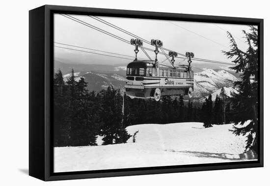 Mt. Hood Skiway to Timberline Lodge Photograph - Mt. Hood, OR-Lantern Press-Framed Stretched Canvas