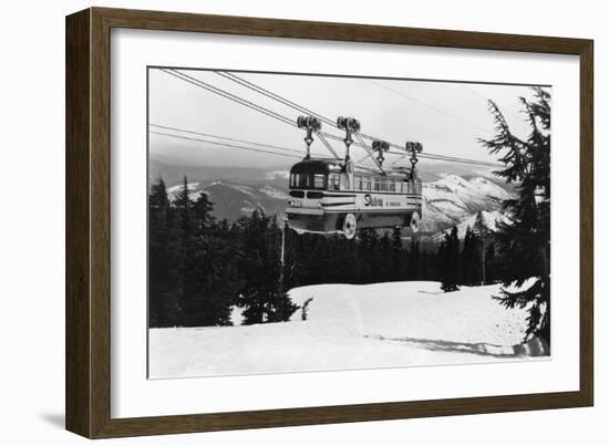 Mt. Hood Skiway to Timberline Lodge Photograph - Mt. Hood, OR-Lantern Press-Framed Art Print