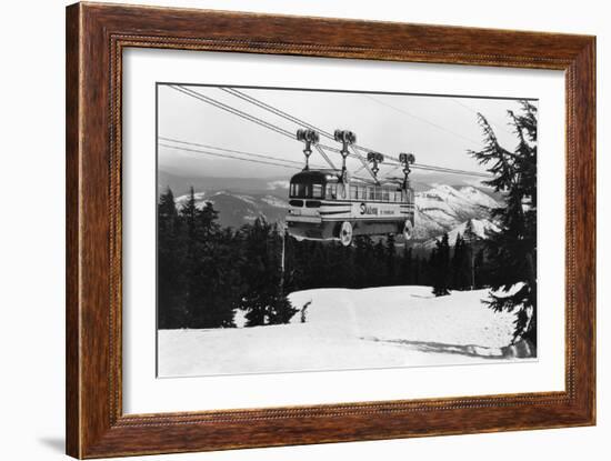 Mt. Hood Skiway to Timberline Lodge Photograph - Mt. Hood, OR-Lantern Press-Framed Art Print