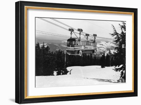 Mt. Hood Skiway to Timberline Lodge Photograph - Mt. Hood, OR-Lantern Press-Framed Art Print