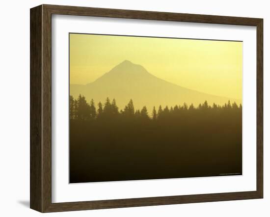 Mt. Hood Sunrise from Lake Oswego, Portland, Oregon, USA-Janis Miglavs-Framed Photographic Print