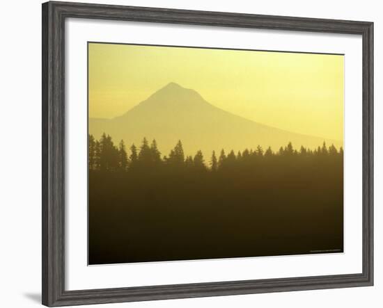 Mt. Hood Sunrise from Lake Oswego, Portland, Oregon, USA-Janis Miglavs-Framed Photographic Print