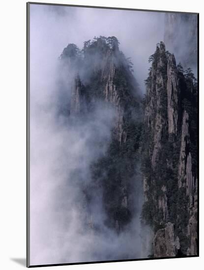 Mt. Huangshan (Yellow Mountain) in Mist, China-Keren Su-Mounted Photographic Print