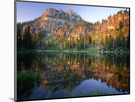 Mt. Magog Reflected in White Pine Lake at Sunrise, Wasatch-Cache National Forest, Utah, USA-Scott T^ Smith-Mounted Photographic Print