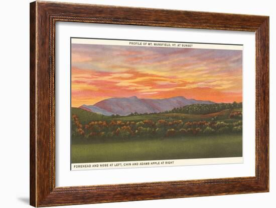 Mt. Mansfield at Sunset, Vermont-null-Framed Art Print