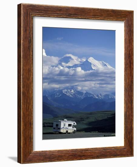 Mt. McKinley and RV, Denali National Park, Alaska, USA-Hugh Rose-Framed Photographic Print