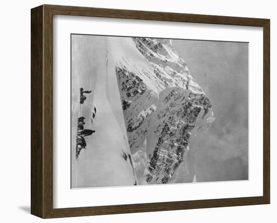 Mt. McKinley Dogsled Scene Photograph - Alaska-Lantern Press-Framed Art Print