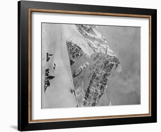 Mt. McKinley Dogsled Scene Photograph - Alaska-Lantern Press-Framed Art Print