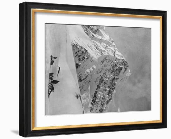 Mt. McKinley Dogsled Scene Photograph - Alaska-Lantern Press-Framed Art Print