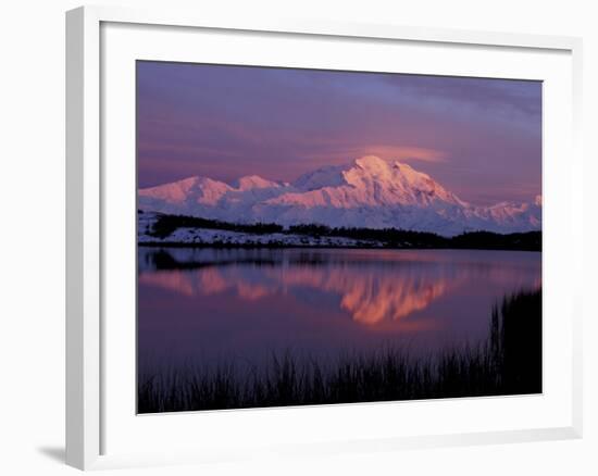 Mt. McKinley Reflected in Pond, Denali National Park, Alaska, USA-Hugh Rose-Framed Photographic Print