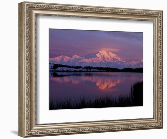 Mt. McKinley Reflected in Pond, Denali National Park, Alaska, USA-Hugh Rose-Framed Photographic Print