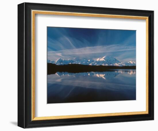 Mt. McKinley Reflecting In Reflection Pond, Denali National Park, Alaska, USA-Dee Ann Pederson-Framed Photographic Print