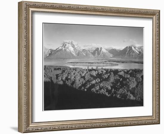 Mt. Moran And Jackson Lake From Signal Hill Grand "Teton NP" Wyoming. 1933-1942-Ansel Adams-Framed Art Print