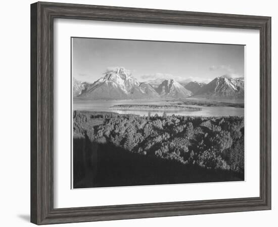 Mt. Moran And Jackson Lake From Signal Hill Grand "Teton NP" Wyoming. 1933-1942-Ansel Adams-Framed Art Print