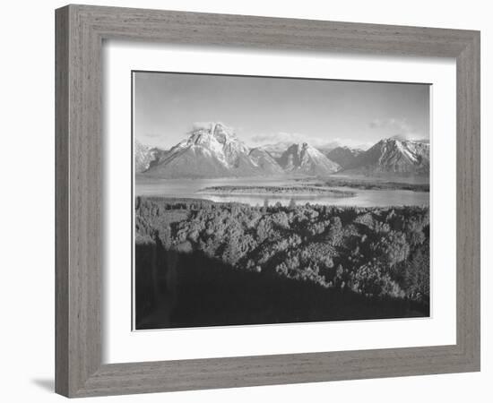 Mt. Moran And Jackson Lake From Signal Hill Grand "Teton NP" Wyoming. 1933-1942-Ansel Adams-Framed Art Print