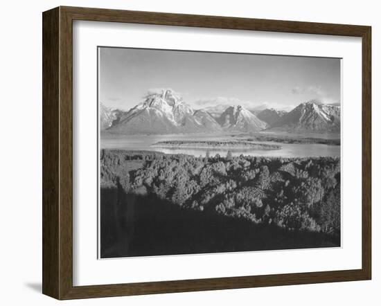 Mt. Moran And Jackson Lake From Signal Hill Grand "Teton NP" Wyoming. 1933-1942-Ansel Adams-Framed Art Print