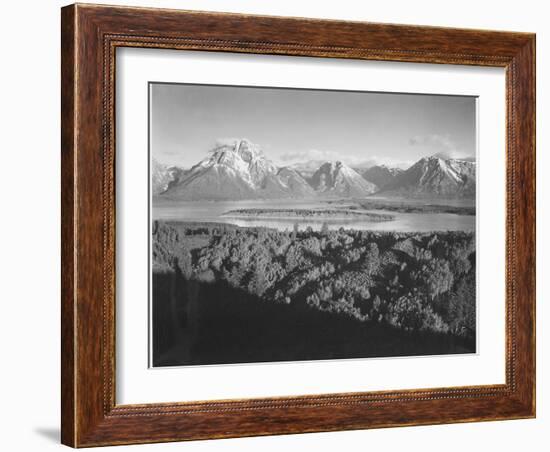 Mt. Moran And Jackson Lake From Signal Hill Grand "Teton NP" Wyoming. 1933-1942-Ansel Adams-Framed Art Print