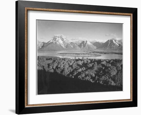 Mt. Moran And Jackson Lake From Signal Hill Grand "Teton NP" Wyoming. 1933-1942-Ansel Adams-Framed Art Print