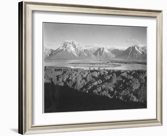 Mt. Moran And Jackson Lake From Signal Hill Grand "Teton NP" Wyoming. 1933-1942-Ansel Adams-Framed Art Print