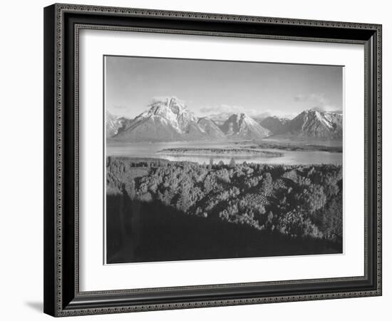 Mt. Moran And Jackson Lake From Signal Hill Grand "Teton NP" Wyoming. 1933-1942-Ansel Adams-Framed Art Print