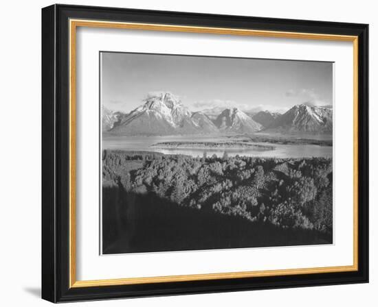 Mt. Moran And Jackson Lake From Signal Hill Grand "Teton NP" Wyoming. 1933-1942-Ansel Adams-Framed Art Print