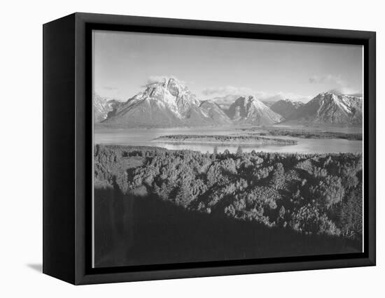 Mt. Moran And Jackson Lake From Signal Hill Grand "Teton NP" Wyoming. 1933-1942-Ansel Adams-Framed Stretched Canvas