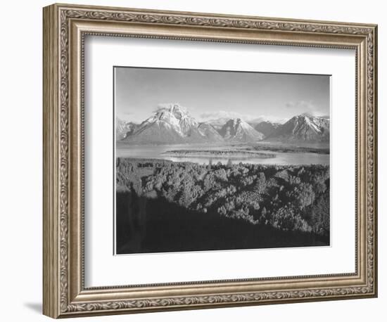 Mt. Moran And Jackson Lake From Signal Hill Grand "Teton NP" Wyoming. 1933-1942-Ansel Adams-Framed Art Print